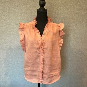 Ruffled Pink-Peach Women's Top